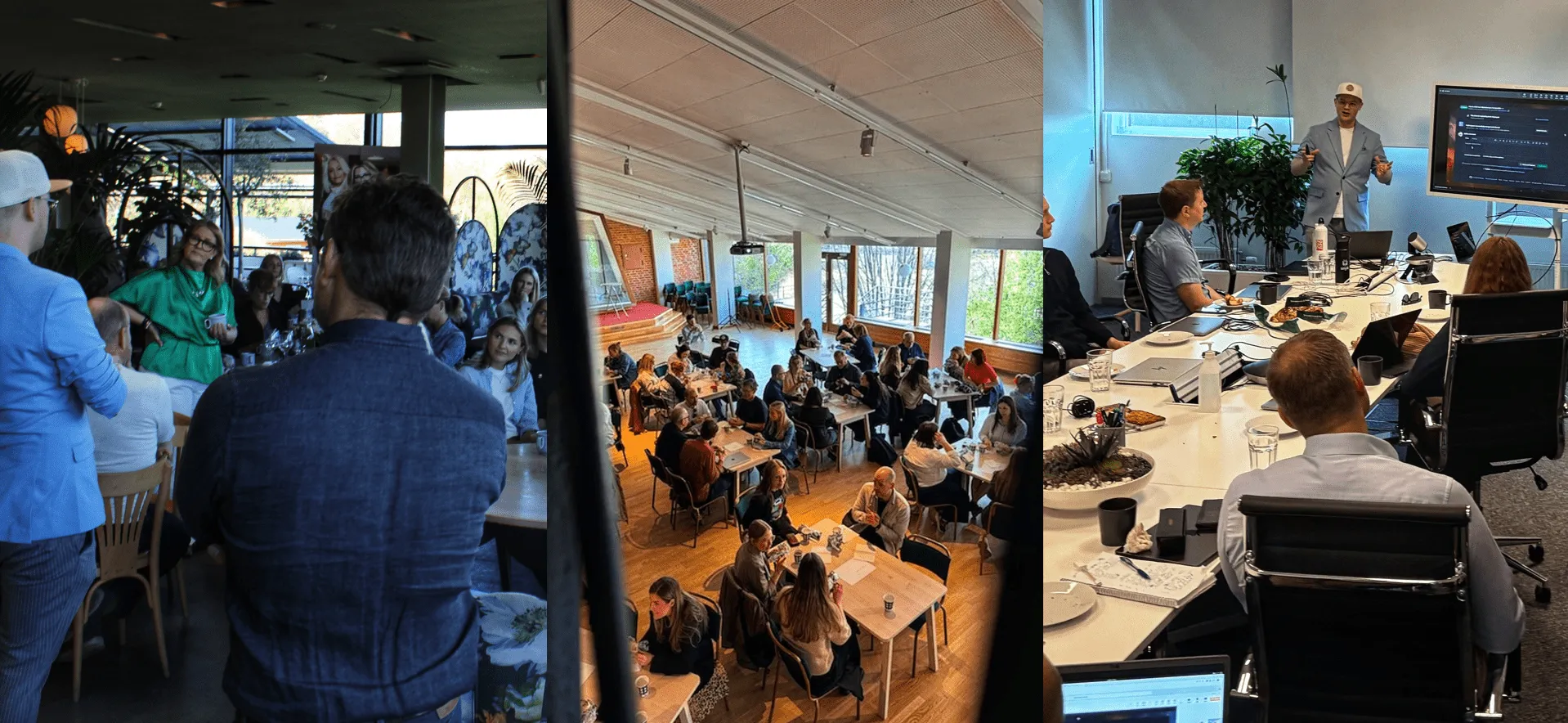 A collage of images from events where Jacob Bergdahl has participated